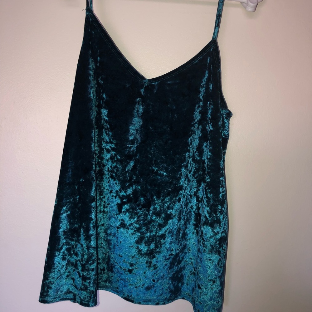 Emerald green velvet tank top!!